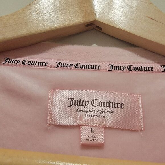 Juicy Couture Pink Bedazzle JUICY Spellout Jogger Set Sleepwear Loungewear LARGE - Picture 5 of 9